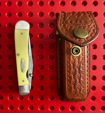 Case XX USA 3154LC CV Yellow Handle Stainless Clip Point Pocketknife w/ Sheath picture