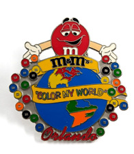 2005 Mars M&M Chocolate Candy Character Color My World Enamel Pin Advertise picture