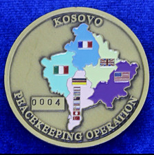 Rare #4 NATO KFOR Kosovo Peacekeeping Operation Militaria Challenge Coin number  picture