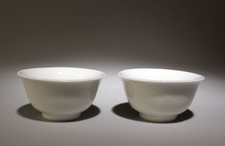 A Pair of White Glazed Cups. 