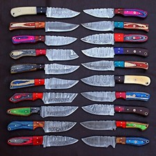 LOT OF 20 CUSTOM HANDMADE DAMASCUS STEEL HUNTING FULL TANG SKINNER EDC KNIFE 05 picture