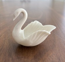Vtg Lenox Porcelain Swan Ivory Ring Holder Dish