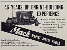 1946 Mack Marine Gas Diesel Power Print Ad - Engines Trucks Buses Fire Apparatus picture