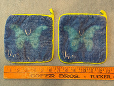 VTG 1960s (SET of 2) Vera Neumann Cotton Terry Cloth Pot Holder Original Owner picture