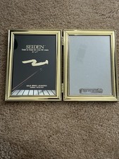 Vintage Seiden Solid Brass Double Picture Frame 5x7 Hinged Gold Tone Bifold picture