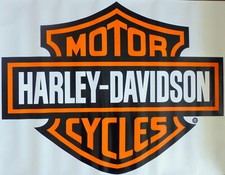Harley Davidson Orange Bar & Shield Extra Large Trailer Decal Sticker 29