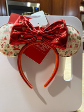 LOUNGEFLY DISNEY HALLMARK HOLIDAY EVER AFTER PARK EARS HEADBAND NIP WITH DUSTBAG picture