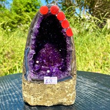 3.96LB Natural Amethyst Geode Quartz Crystal Cluster Cathedral Energy healing picture