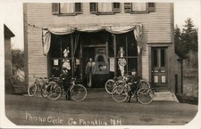 Phono Cycle Co Bicycle & Phonograph Store FRANKLIN NH RPPC Photo Postcard COPY picture