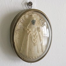19th century 1800s glass dome Virgin Mary Black Mary Black Mary Church Christ Ma picture