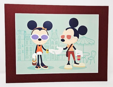 Disney Parks Shanghai Hipster Mickey Minnie Holding Hands LE 2500 Art Print New picture