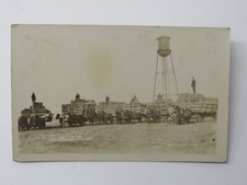 Spearfish SD Water Tower Hay Wagons Farmers Early Settlers c1915 RPPC Postcard picture