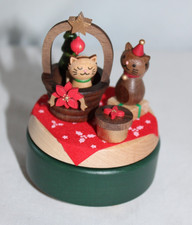 Wooderful Life Christmas Cat & Kitten Wooden Music Box, O' Christmas Tree picture