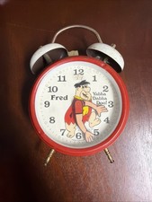 Vintage Fred Flintstone 1973 Wind Up Alarm Clock H.B.P Inc Germany picture