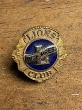 Vintage 10K Yellow Gold LIONS CLUB Vice President Pin picture