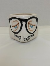 Vintage 1959 Parksmith Here's Looking At You Eyes Glasses Ceramic Mug MCM picture