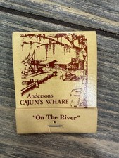 Anderson's Cajun's Wharf Little Rock Vintage Wharf Scene Matchbook picture