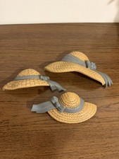Homco Home Interiors Vtg 1987 Burwood Blue Bonnet Straw Hats Wall Hanging Decor picture