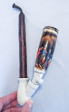 19th C Porcelain Tobacco Pipe French Emperor Napoleon Bonaparte Waterloo Battle picture