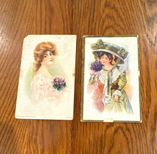 H.B. Griggs Co. R.P. Harper Artist Cards 2 Women Portraits 1909 Posted Stamped picture