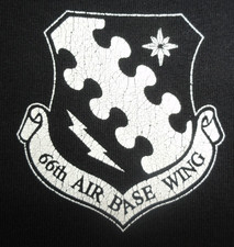 DISCONTINUED USAF AIR FORCE 66TH AIR BASE WING UNIT SHIRT BLACK XL picture