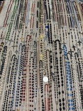 *LOT OF OVER 150 VTG CATHOLIC MIXED LOT ROSARIES FROM NUNS CONVENT WOW picture