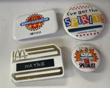 RARE VINTAGE 1970s-80s “WAYNE” Gold McDONALDS EMPLOYEE NAME TAG FAST FOOD LQQK+ picture