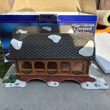 NEW HOLIDAY TIME VILLAGE COLLECTABLES 1864 COVERED BRIDGE picture
