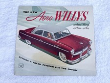 1952 Willys Ace Aero Sedan Fold Out Sales Brochure Original Good Condition picture