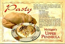 Michigan's Upper Peninsula Pasty Recipe Vintage Postcard TP12-15 picture