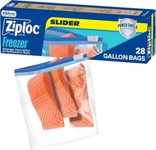 Ziploc Gallon Food Storage Freezer Slider Bags Durable 28 Count 383174 picture