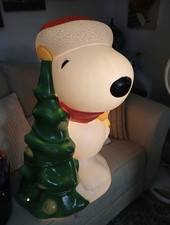 Vintage Snoopy Christmas Blow Mold Peanuts Tree Woodstock General Foam 30
