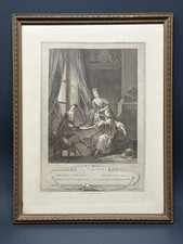 La Visite Inattendue by Sigismund Freudeberg   1774 - Antique French Print picture
