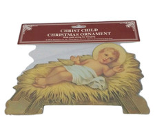 Vtg Shackman Baby Jesus In Manger Diecut Large Christian Decor New Old Stock '99 picture