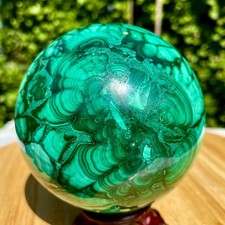 2LB Natural Malachite Energy Crystal Ball Restoration Gift Decorative Gem picture