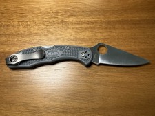 Excellent Condition SPYDERCO Delica 4 Gray Knife VG-10, Custom TITANIUM MXG Clip picture