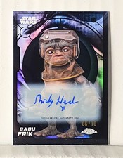 2026 Topps Chrome Star Wars Logo Auto #62 Babu Frik /10 Blacl Signed Autographed picture