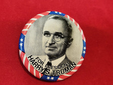 1948 HARRY S. TRUMAN Presidential Political Campaign Pinback Button Repro 1997 picture