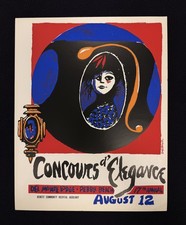 RARE 17th Pebble Beach Concours Orig Poster Handbill 1967 Dedini picture