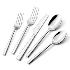 KINGSTONE Silverware Set, 40-Piece Forged Flatware Cutlery Set Premium Stainl... picture