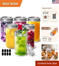 Stylish 12oz Regular Mouth Mason Jars - Perfect for Juices, Sauces & Gifts picture