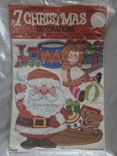 Vintage 1970s PECK 7 Christmas Die Cut Decor Santa Carolers Kitsch NOS picture
