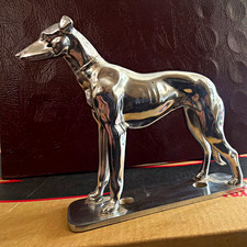 Vintage Art Deco Chrome Standing Greyhound / Whippet Mascot picture