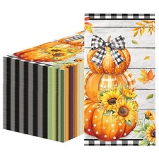 100Pcs Fall Pumpkin Paper Napkin,Black and White 12.9x15.7 inches, Multicolor picture