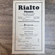 Antique 1927 Rialto Theatre Program Pasadena Les Miserables Hard Boiled Haggerty picture