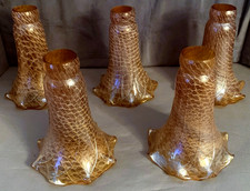 Great Set 5 Mouth Blown Glass Lamp Shades picture