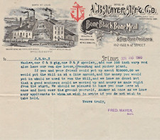 Agriculture Paper Receipt A B Mayer Bone Black Bone Meal Advertise 1895 A11LL picture