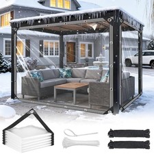 Clear Tarp with Grommets 4x8ft Clear Tarps Heavy Duty Waterproof 14 Mil Thick... picture