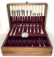 William Rogers Mary Lou Devonshire 78 Piece Set Flatware With Wood Storage Box picture