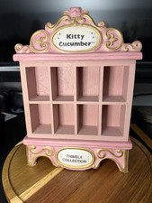 Vintage Schmid Kitty Cucumber Pink Thimble Display Music Box – Functional picture